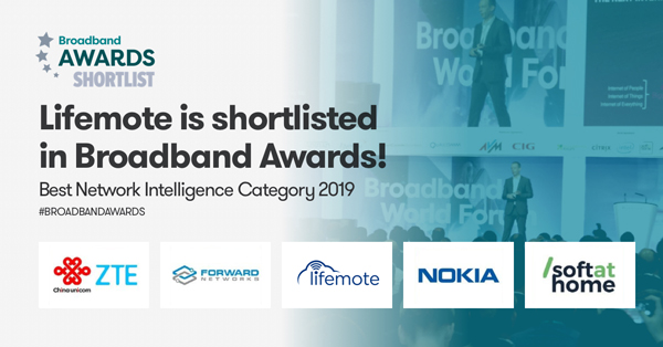 Lifemote is Shortlisted in Broadband Awards
